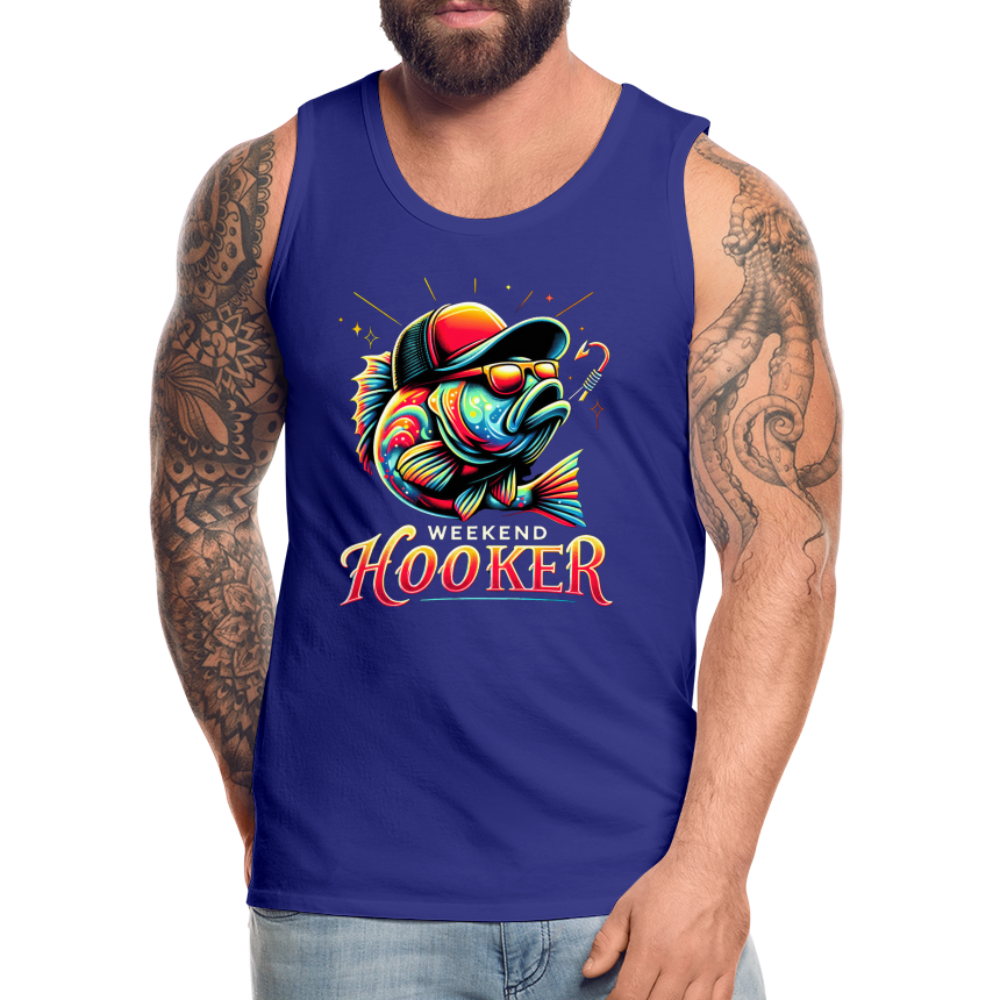 Weekend Hooker Men’s Premium Tank Top (Fishing) - royal blue