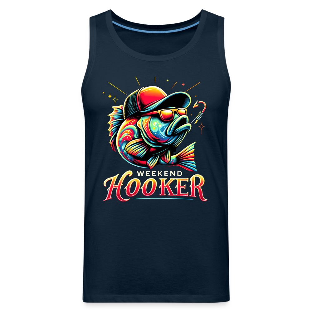 Weekend Hooker Men’s Premium Tank Top (Fishing) - deep navy