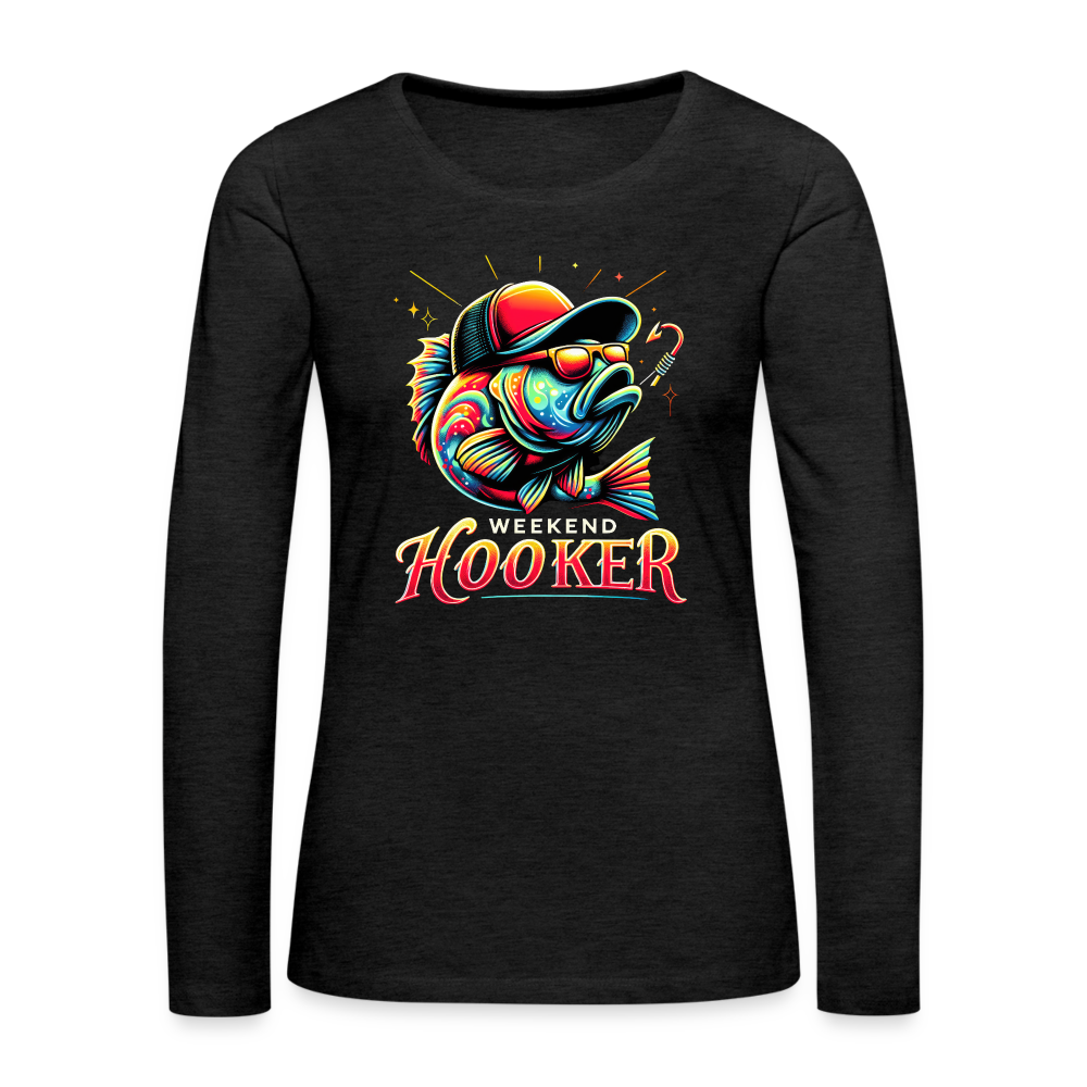 Weekend Hooker Women's Premium Long Sleeve T-Shirt (Fishing) - charcoal grey