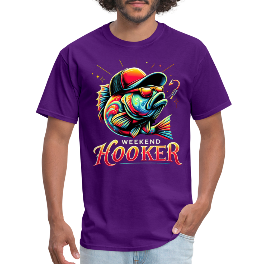 Weekend Hooker T-Shirt (Fishing) - purple