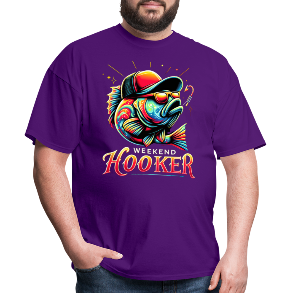 Weekend Hooker T-Shirt (Fishing) - purple