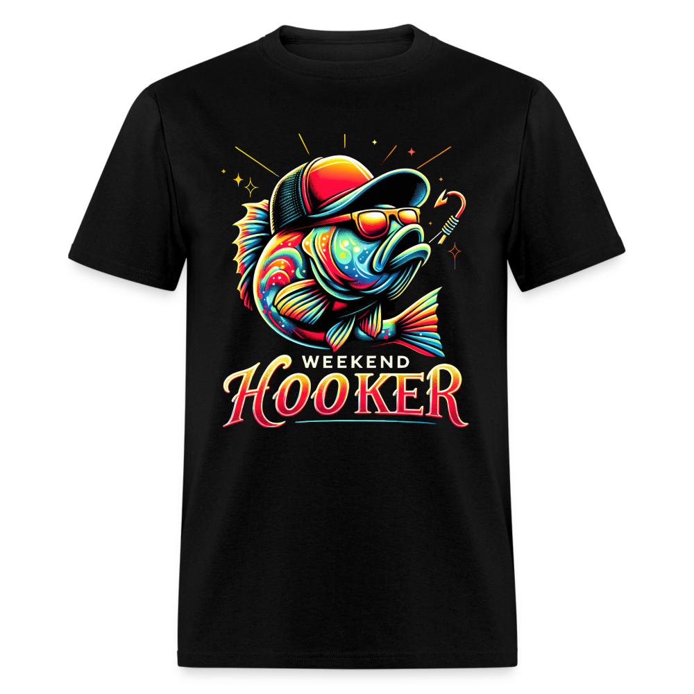 Weekend Hooker T-Shirt (Fishing) - black