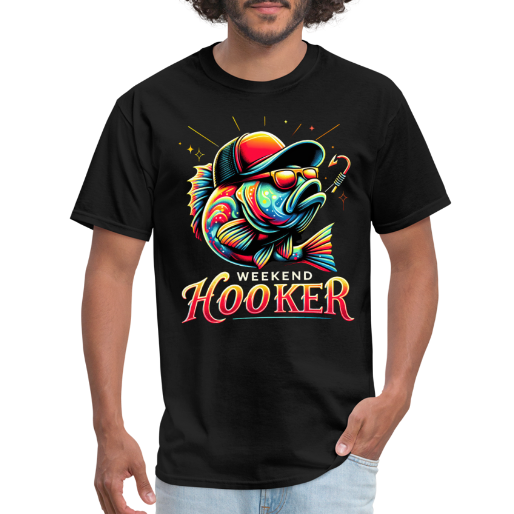 Weekend Hooker T-Shirt (Fishing) - black