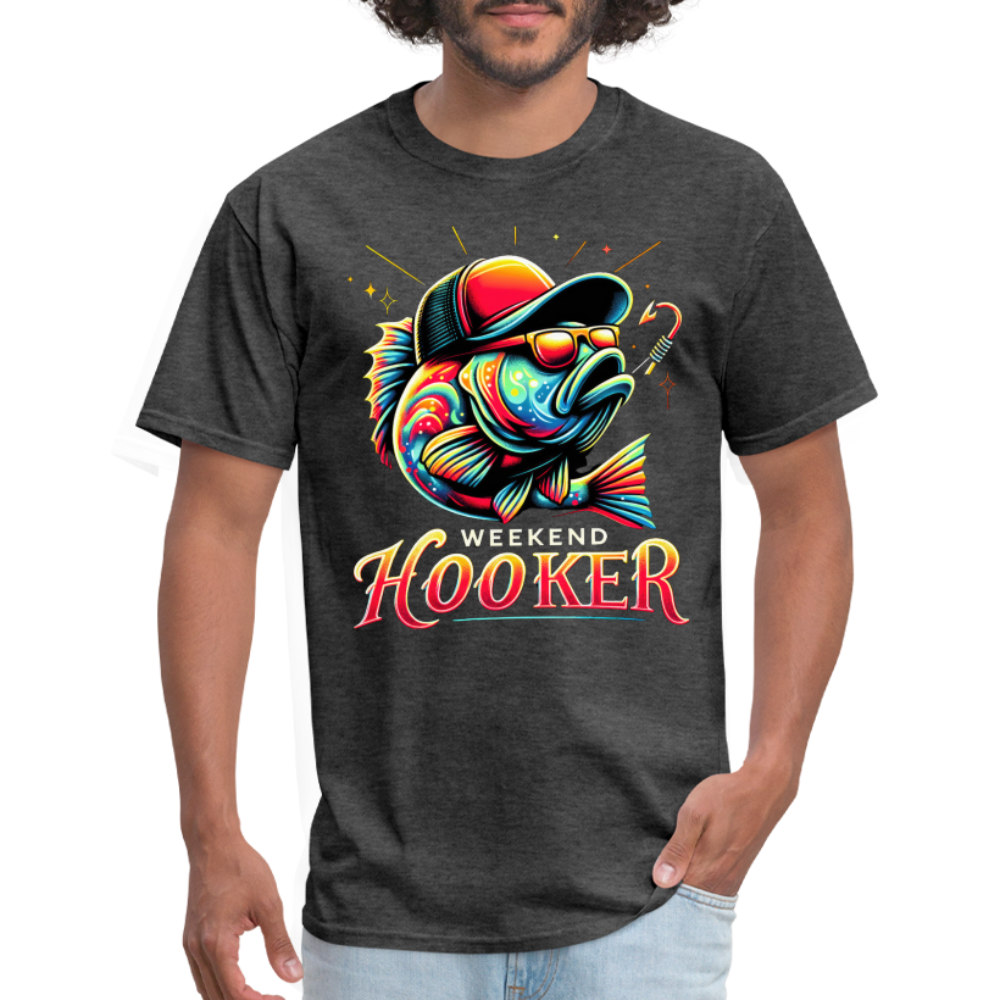 Weekend Hooker T-Shirt (Fishing) - heather black