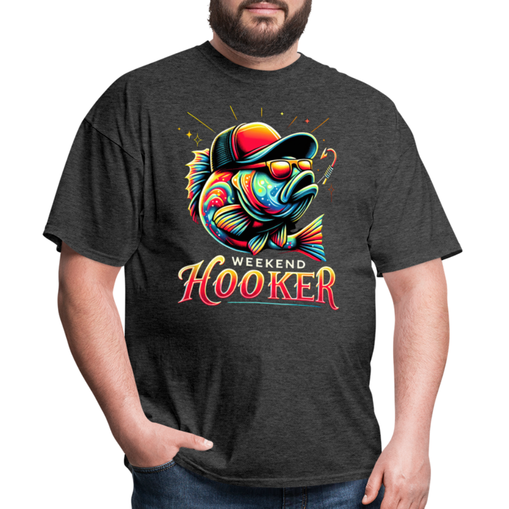 Weekend Hooker T-Shirt (Fishing) - heather black