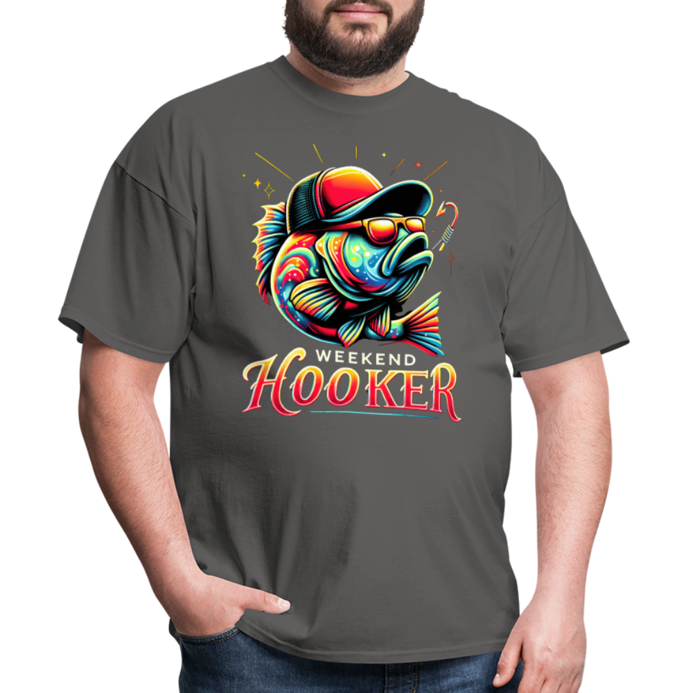 Weekend Hooker T-Shirt (Fishing) - charcoal