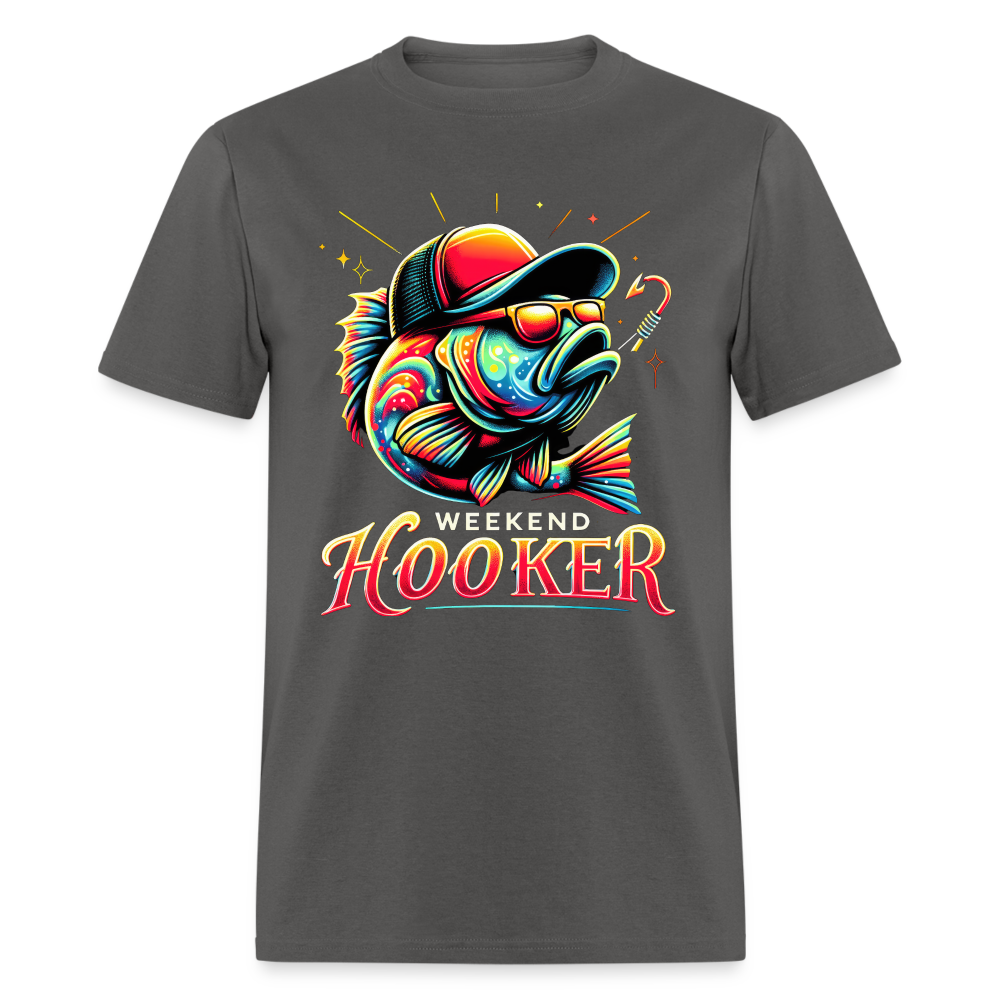 Weekend Hooker T-Shirt (Fishing) - charcoal