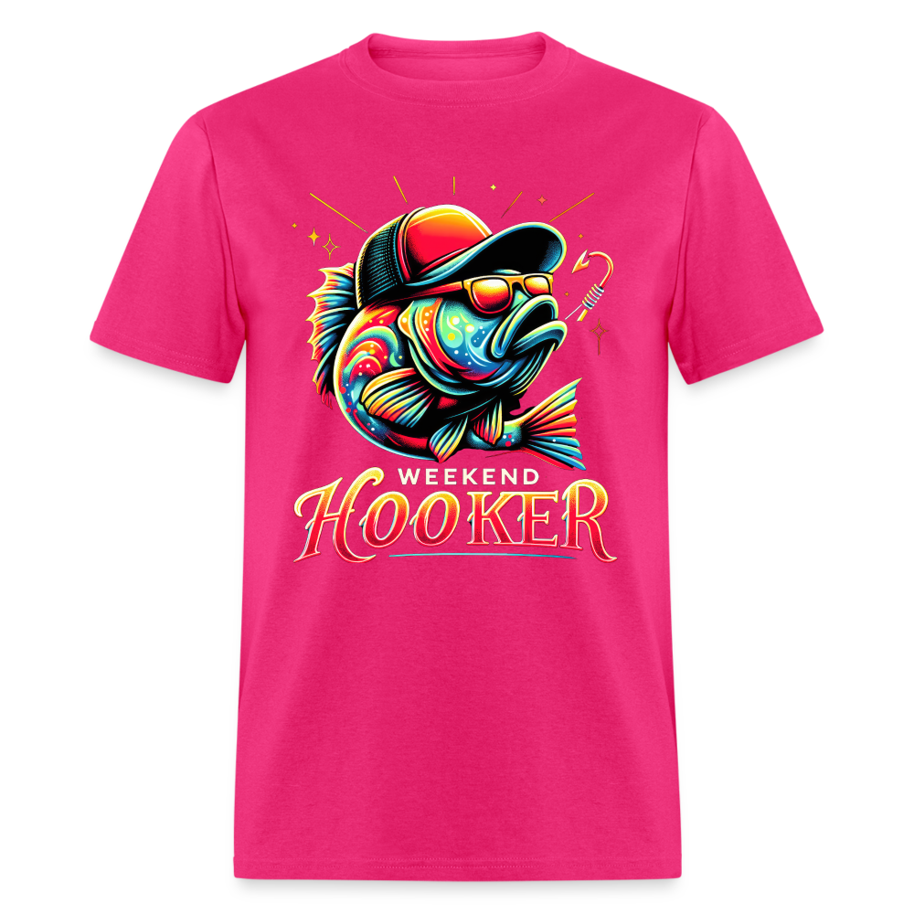 Weekend Hooker T-Shirt (Fishing) - fuchsia