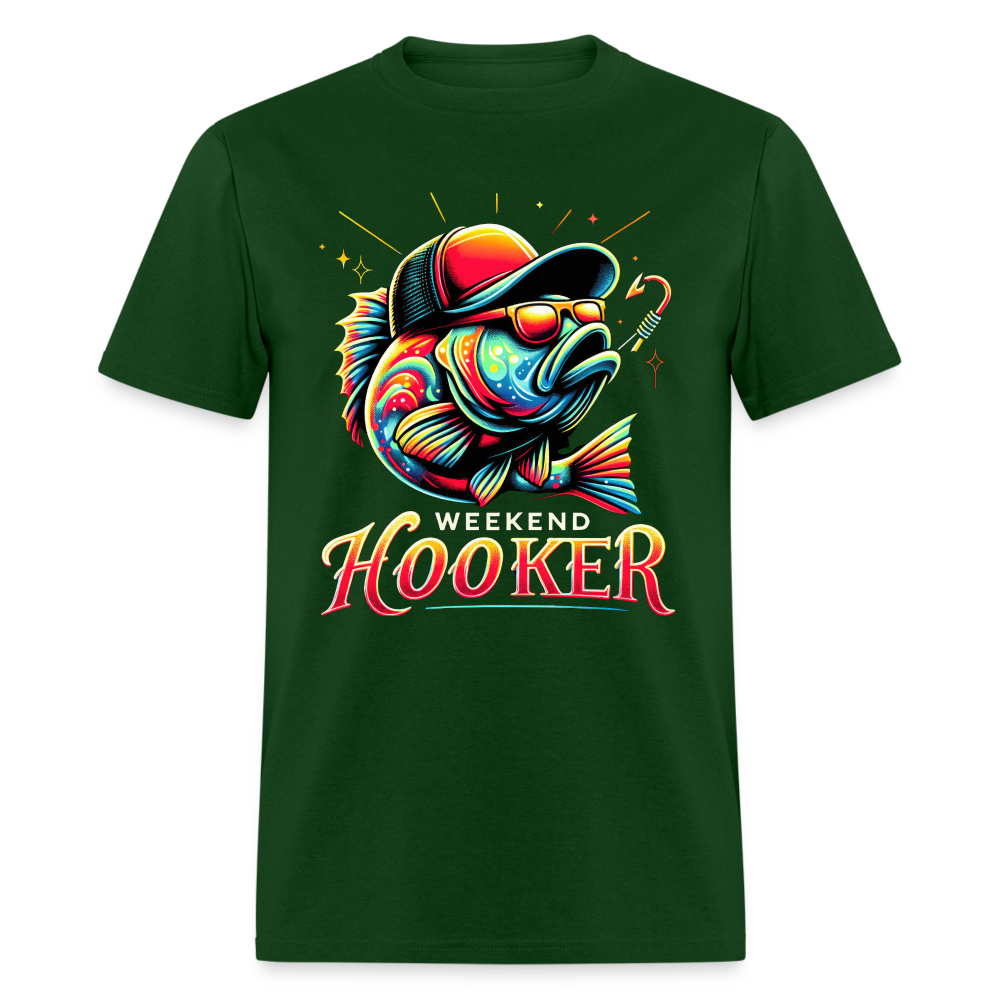 Weekend Hooker T-Shirt (Fishing) - forest green