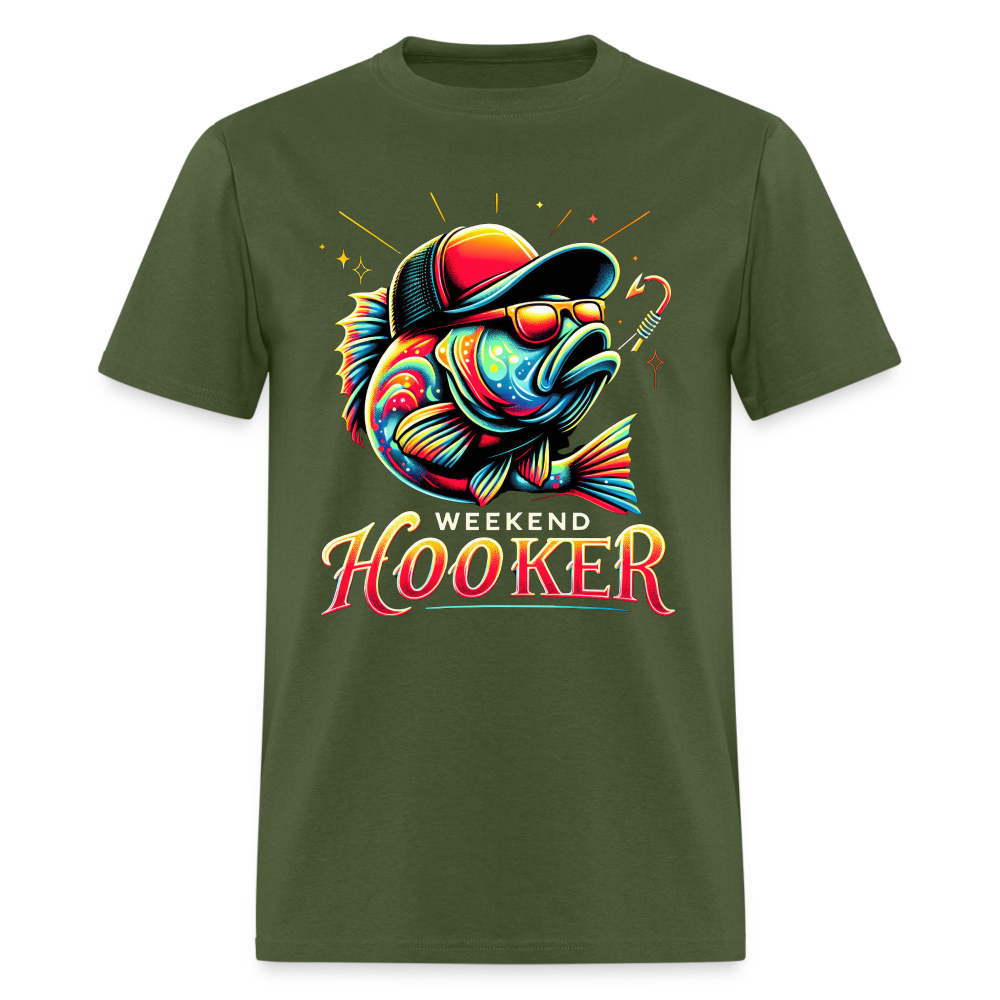 Weekend Hooker T-Shirt (Fishing) - military green