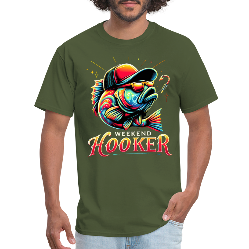 Weekend Hooker T-Shirt (Fishing) - military green