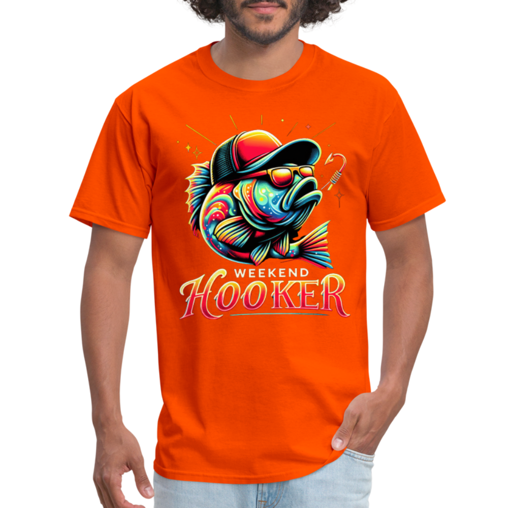 Weekend Hooker T-Shirt (Fishing) - orange