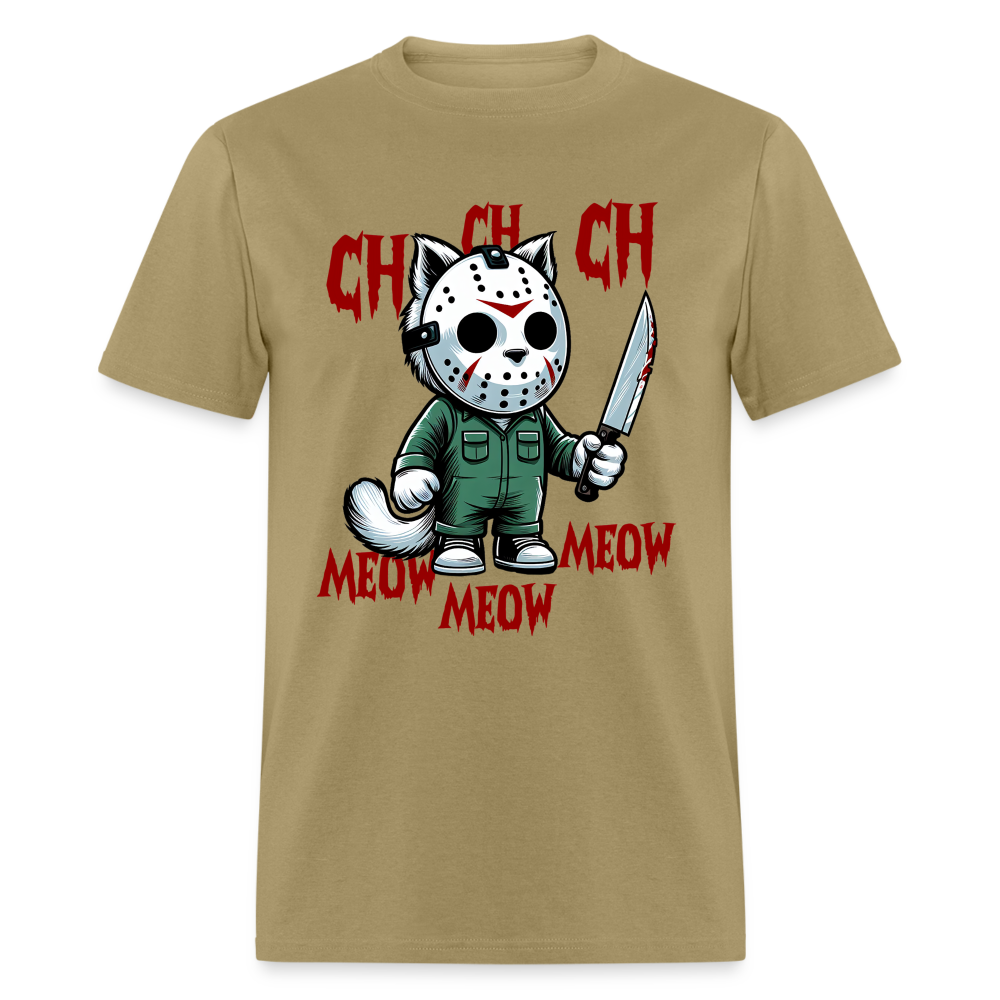 Vintage Movie Halloween Cat T-Shirt - khaki