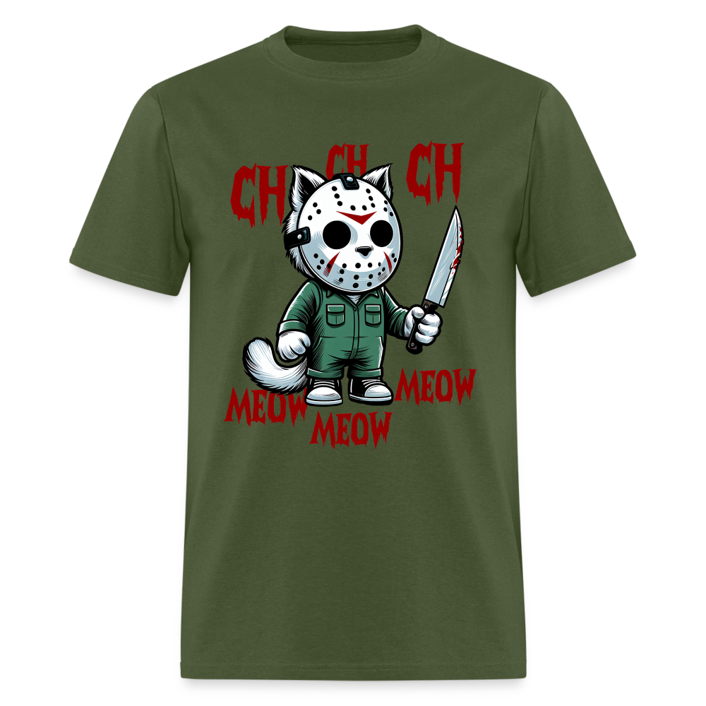 Vintage Movie Halloween Cat T-Shirt - military green