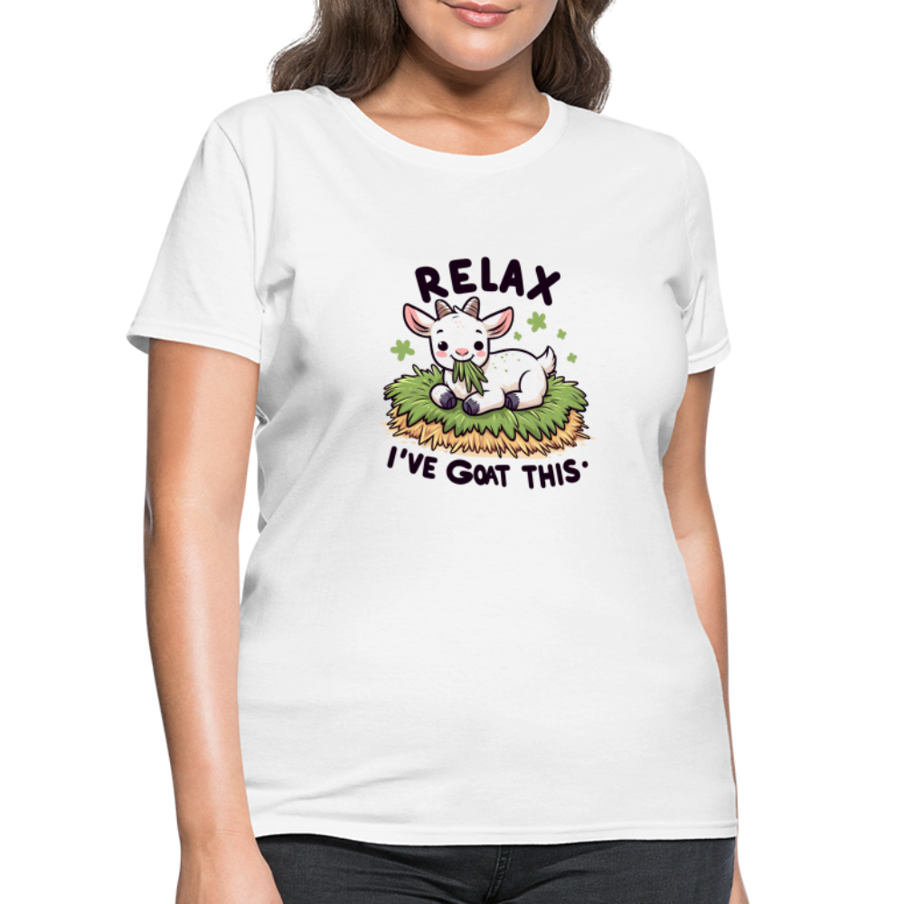 Relax I've Goat This Women's Contoured T-Shirt (Cute Goat) - white