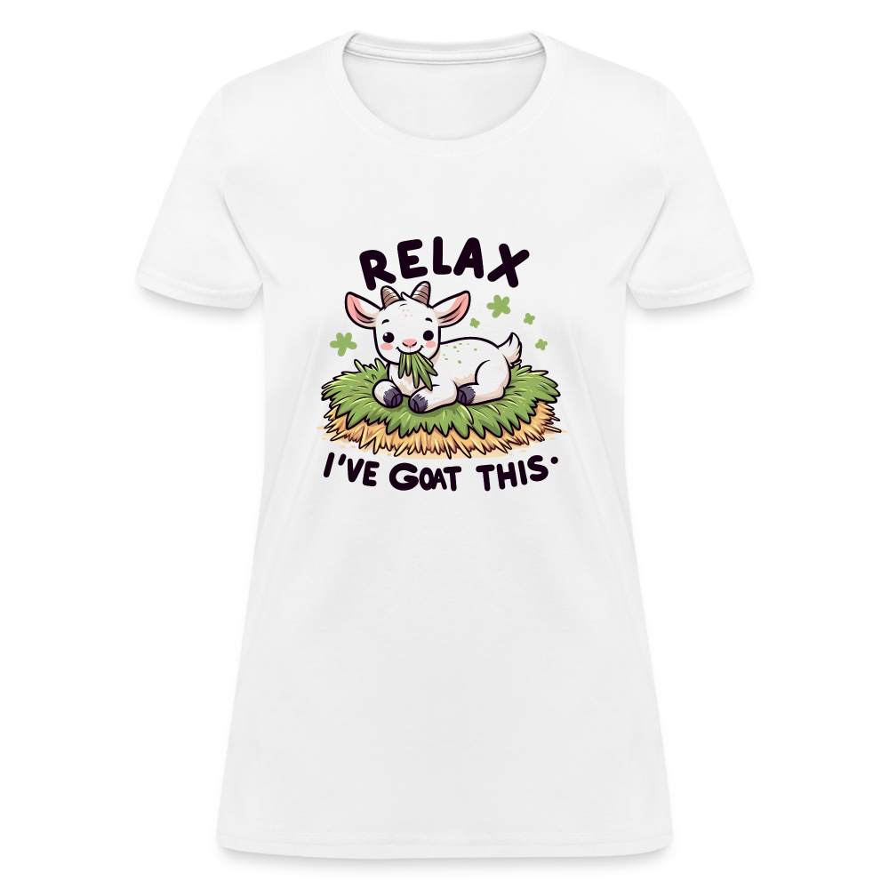 Relax I've Goat This Women's Contoured T-Shirt (Cute Goat) - white