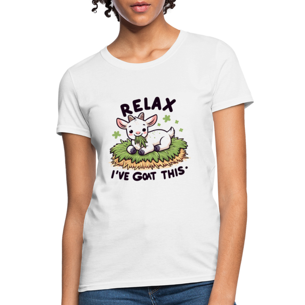 Relax I've Goat This Women's Contoured T-Shirt (Cute Goat) - white