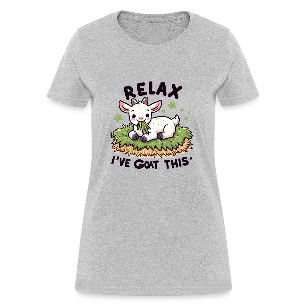 Relax I've Goat This Women's Contoured T-Shirt (Cute Goat) - heather gray