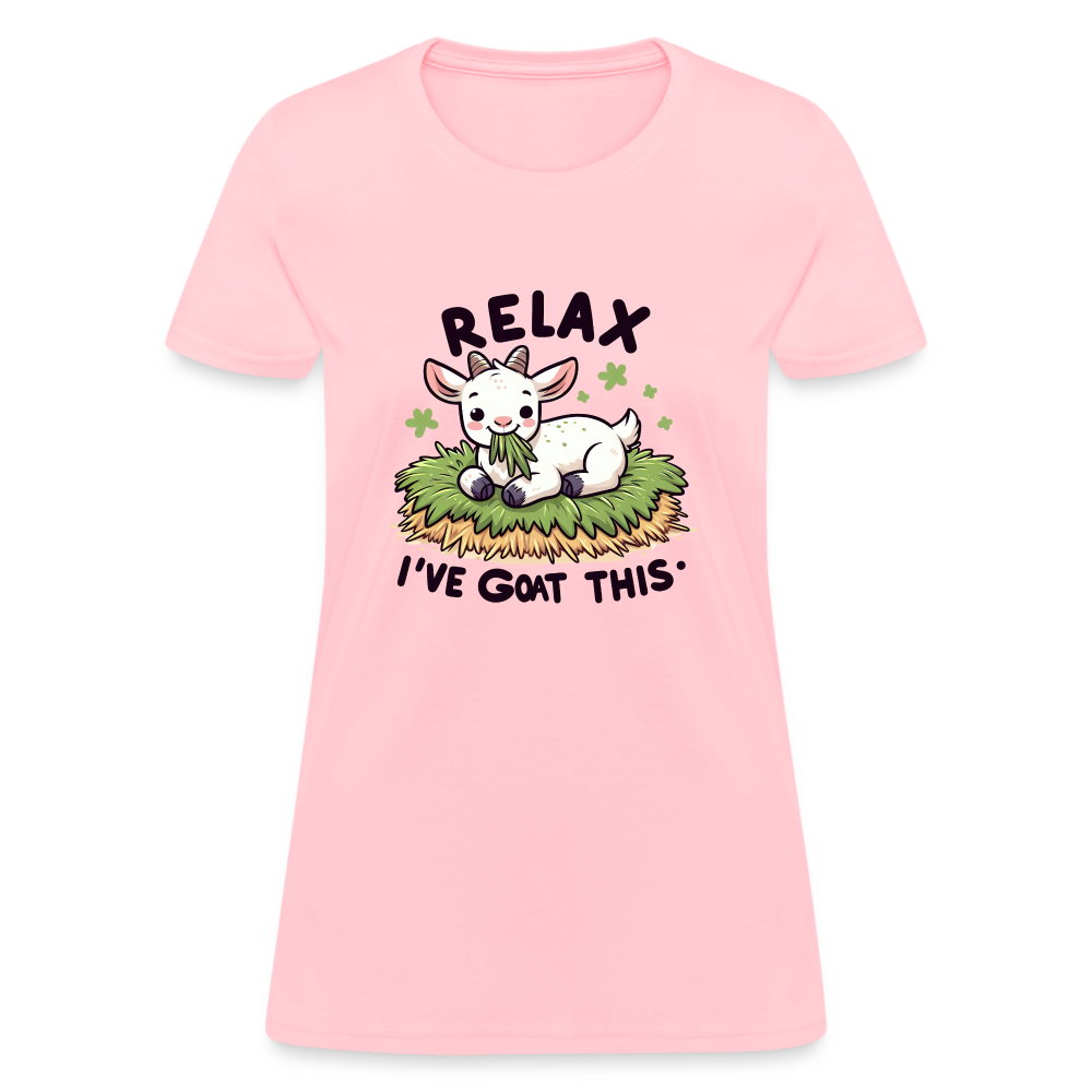 Relax I've Goat This Women's Contoured T-Shirt (Cute Goat) - pink