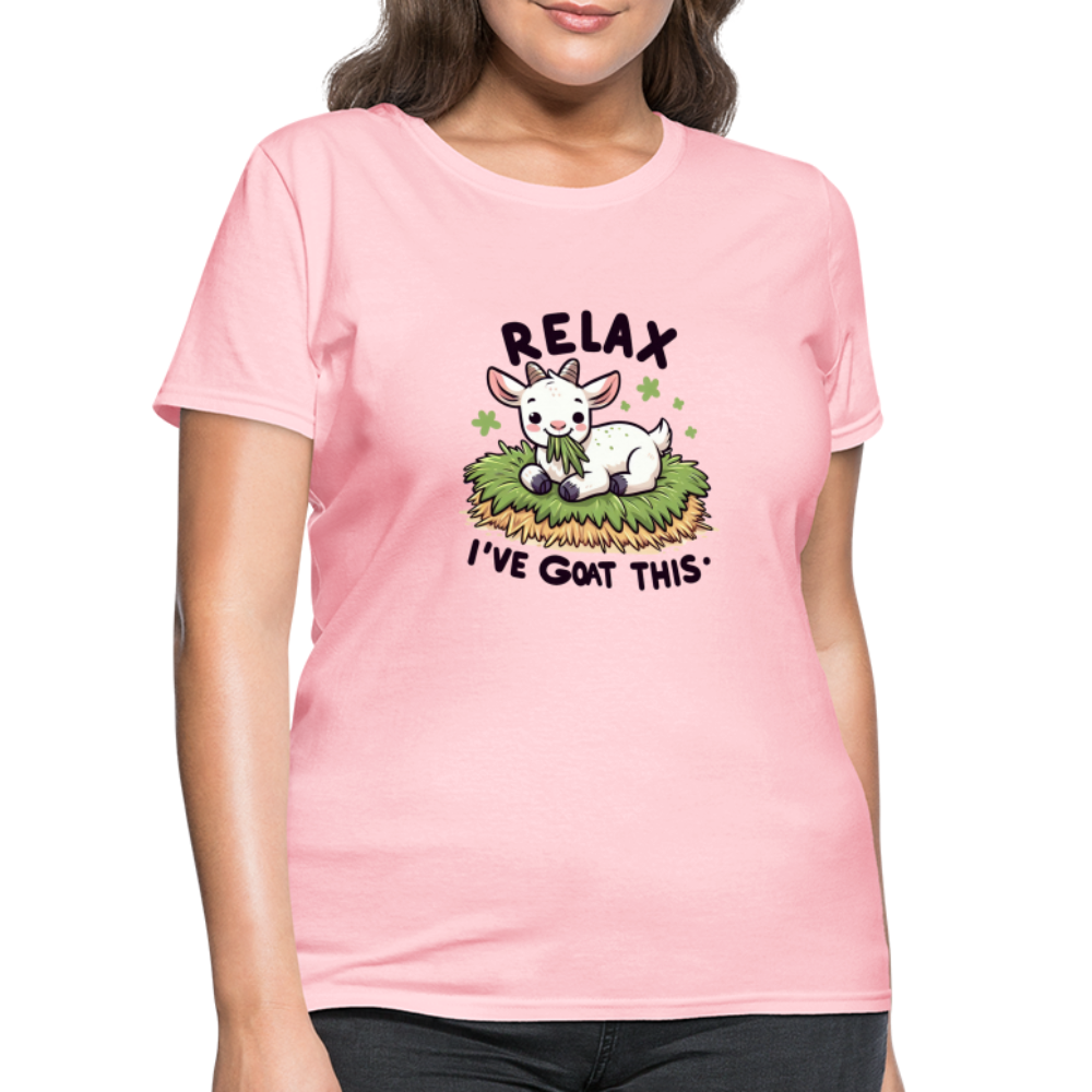 Relax I've Goat This Women's Contoured T-Shirt (Cute Goat) - pink