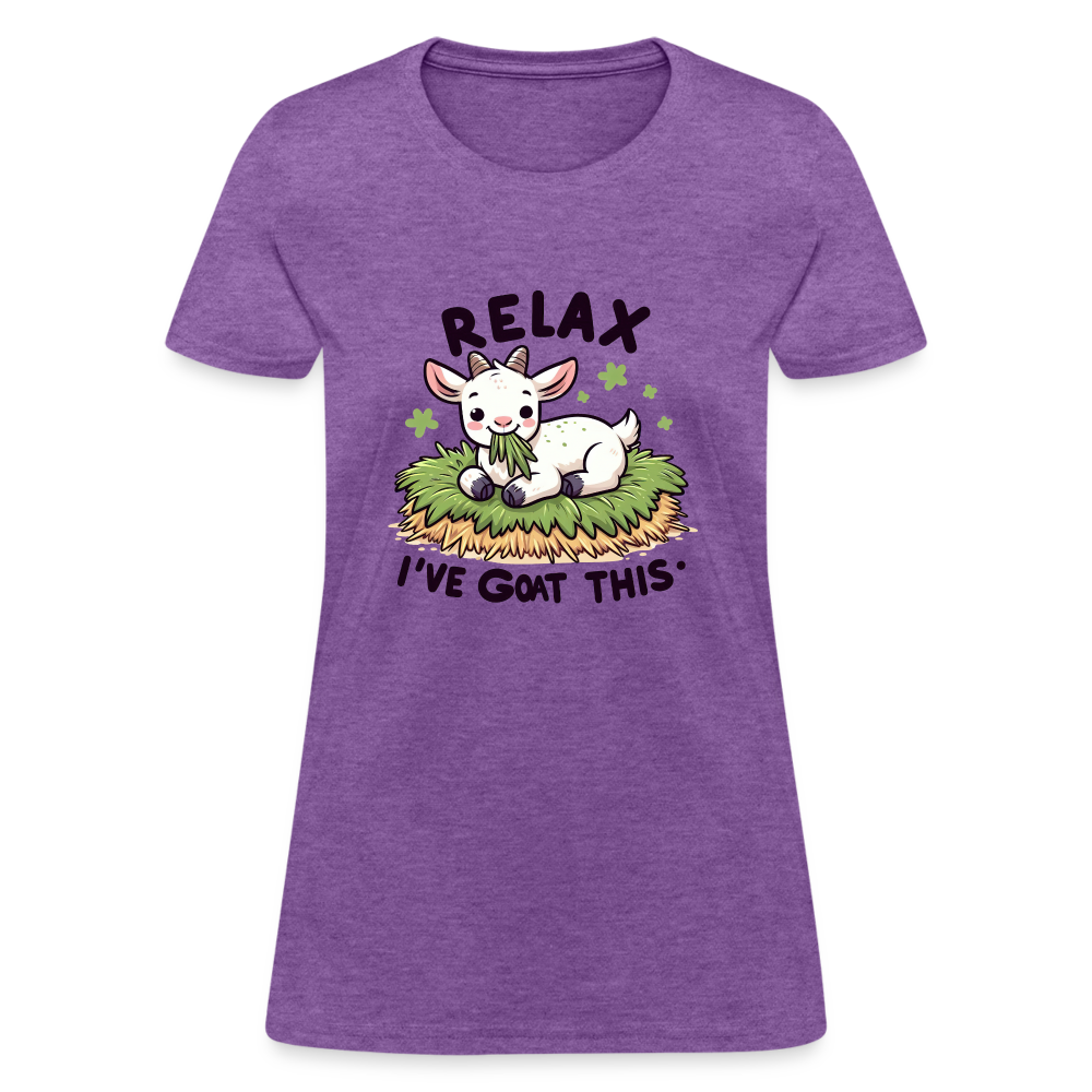 Relax I've Goat This Women's Contoured T-Shirt (Cute Goat) - purple heather