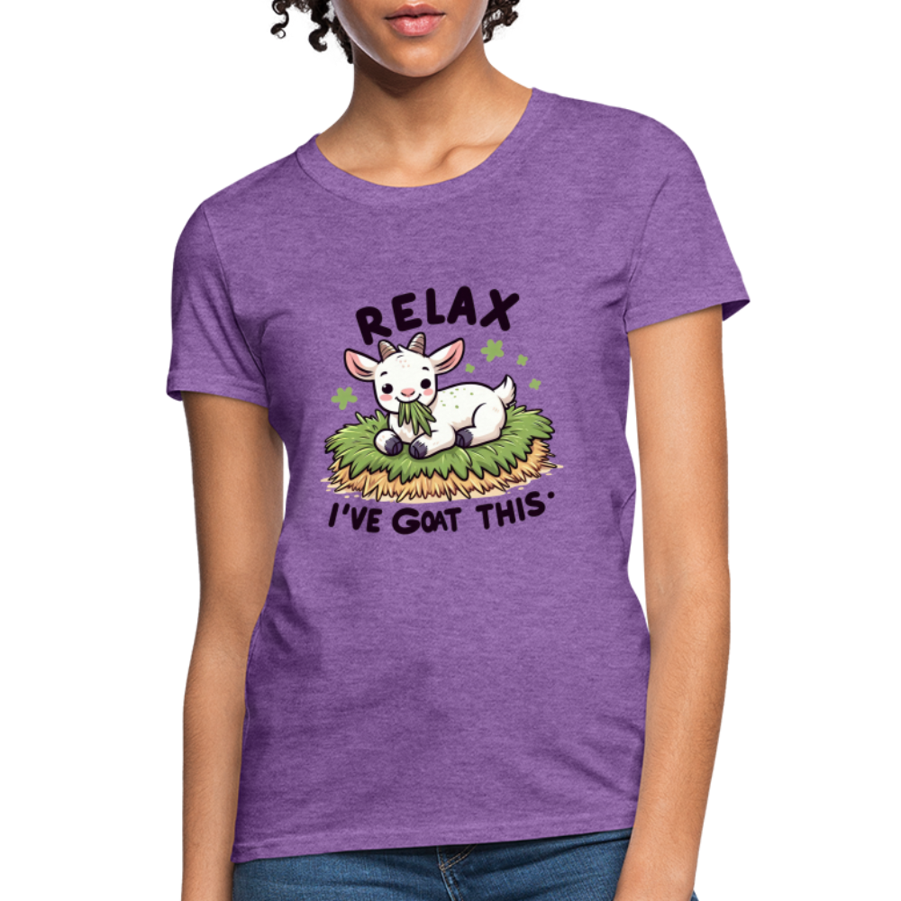 Relax I've Goat This Women's Contoured T-Shirt (Cute Goat) - purple heather