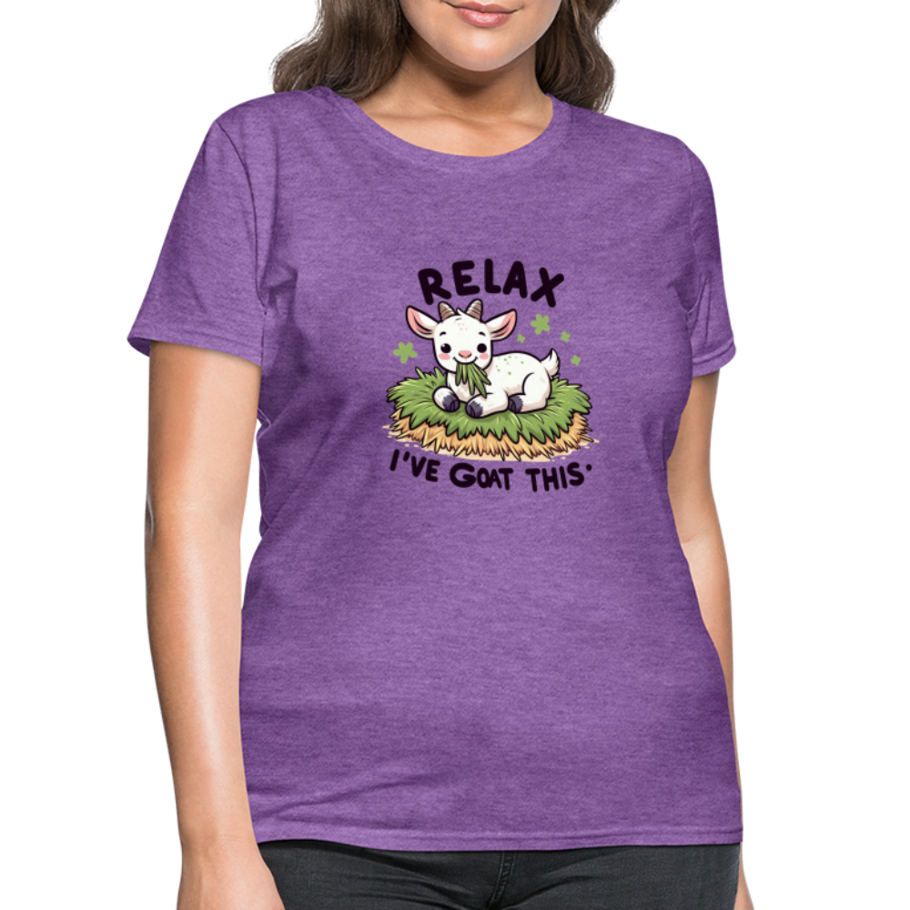 Relax I've Goat This Women's Contoured T-Shirt (Cute Goat) - purple heather