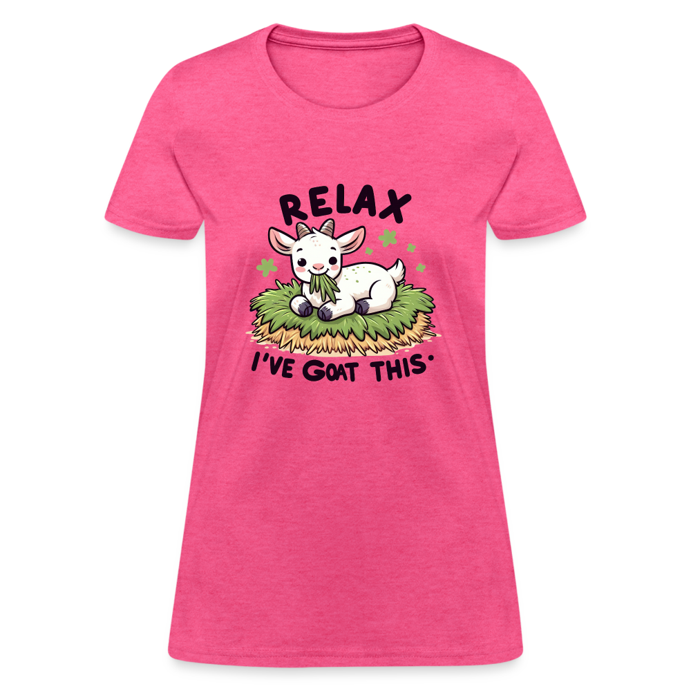 Relax I've Goat This Women's Contoured T-Shirt (Cute Goat) - heather pink