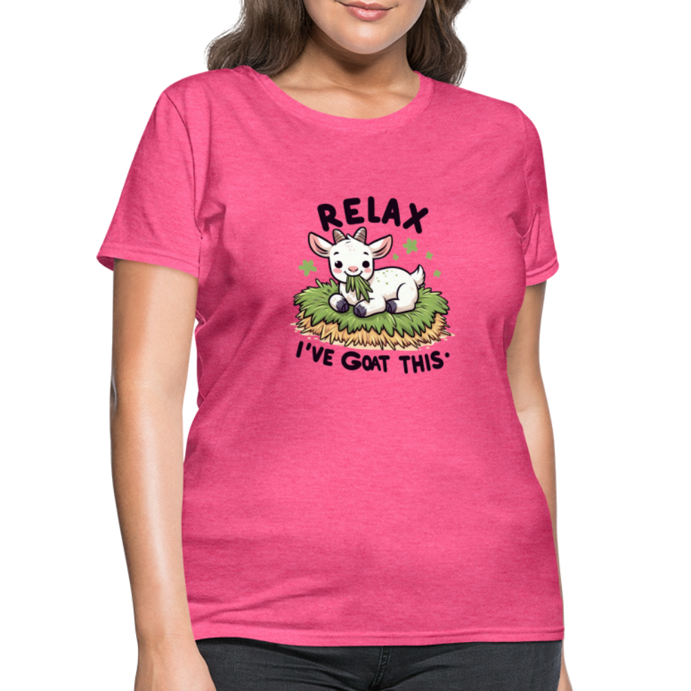 Relax I've Goat This Women's Contoured T-Shirt (Cute Goat) - heather pink