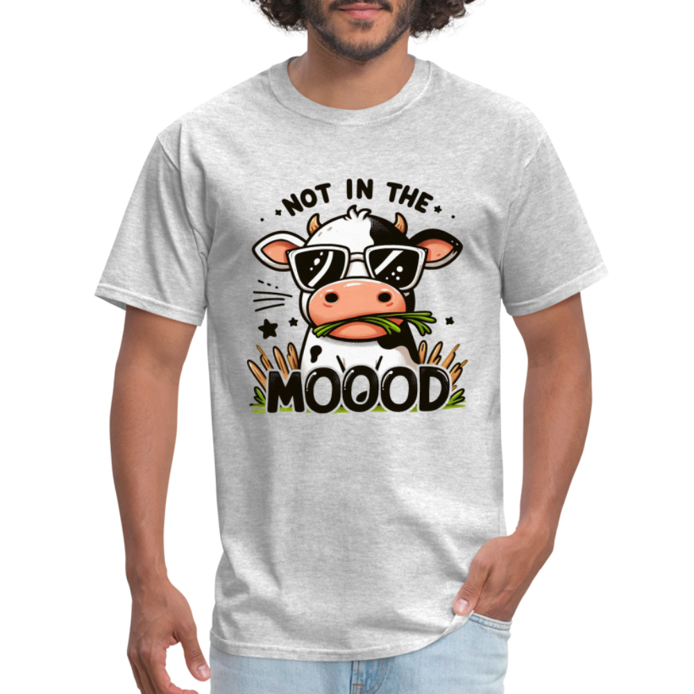 Cow Says Not In The Mood T-Shirt - heather gray
