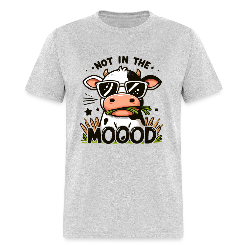 Cow Says Not In The Mood T-Shirt - heather gray