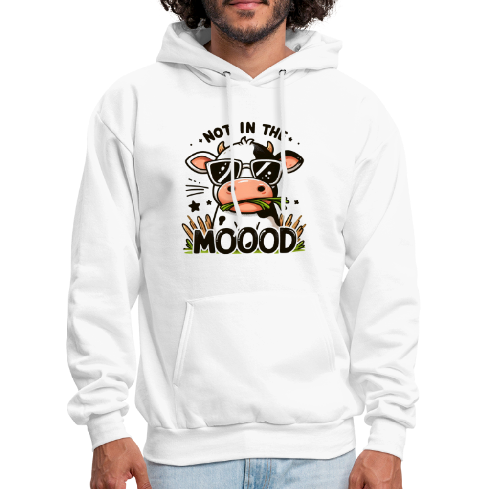 Cow Says Not In The Mood Hoodie - white