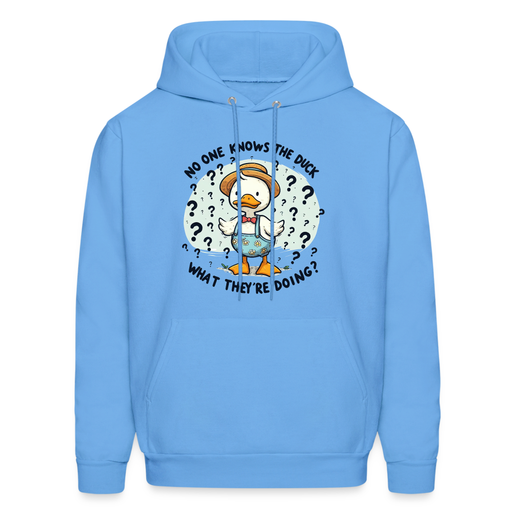 No One Knows The Duck What They're Doing Hoodie (Confused Duck) - carolina blue