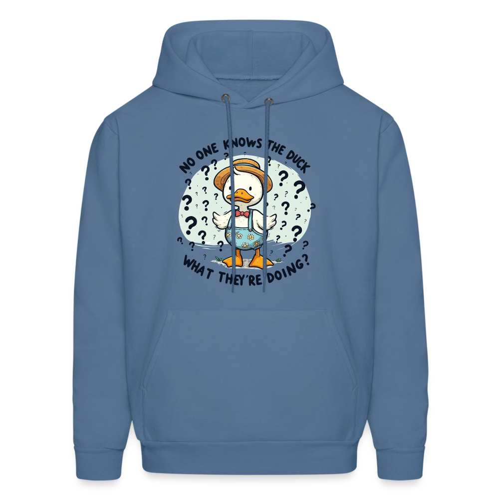 No One Knows The Duck What They're Doing Hoodie (Confused Duck) - denim blue