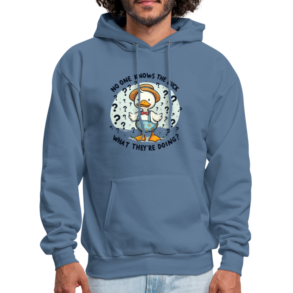 No One Knows The Duck What They're Doing Hoodie (Confused Duck) - denim blue