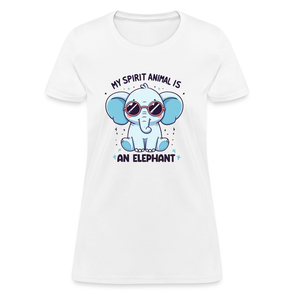 My Spirit Animal is an Elephant Women's Contoured T-Shirt - white