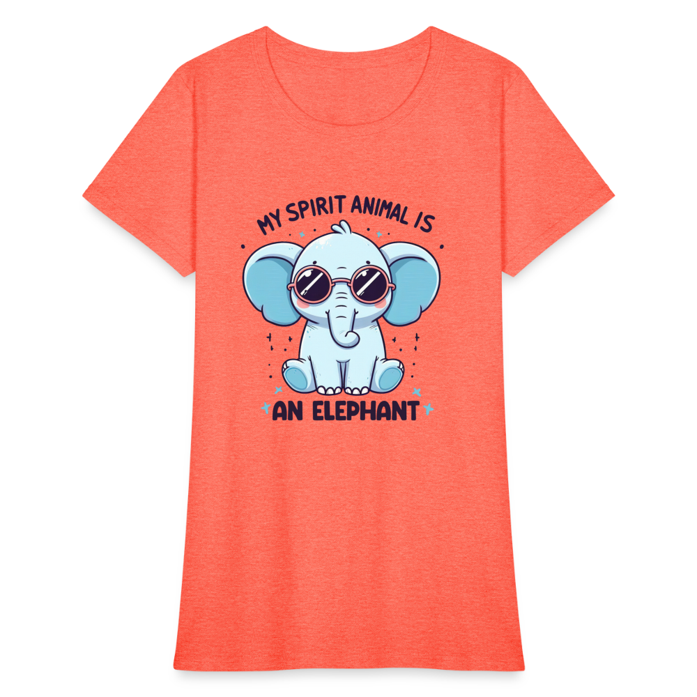 My Spirit Animal is an Elephant Women's Contoured T-Shirt - heather coral