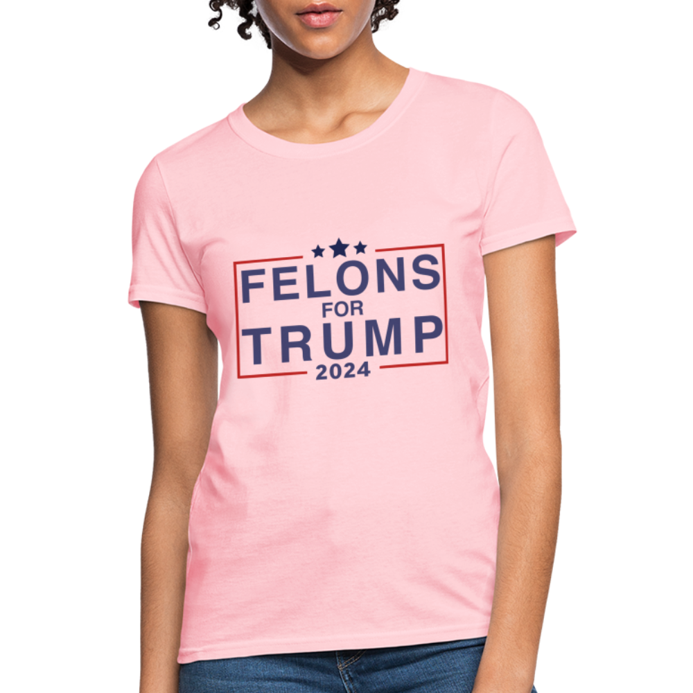 Felons for Trump 2024 Women's Contoured T-Shirt - pink
