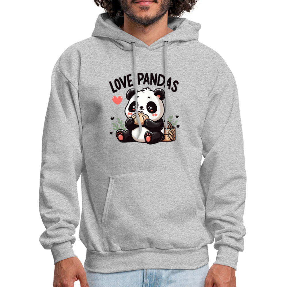 Love Pandas Hoodie - heather gray