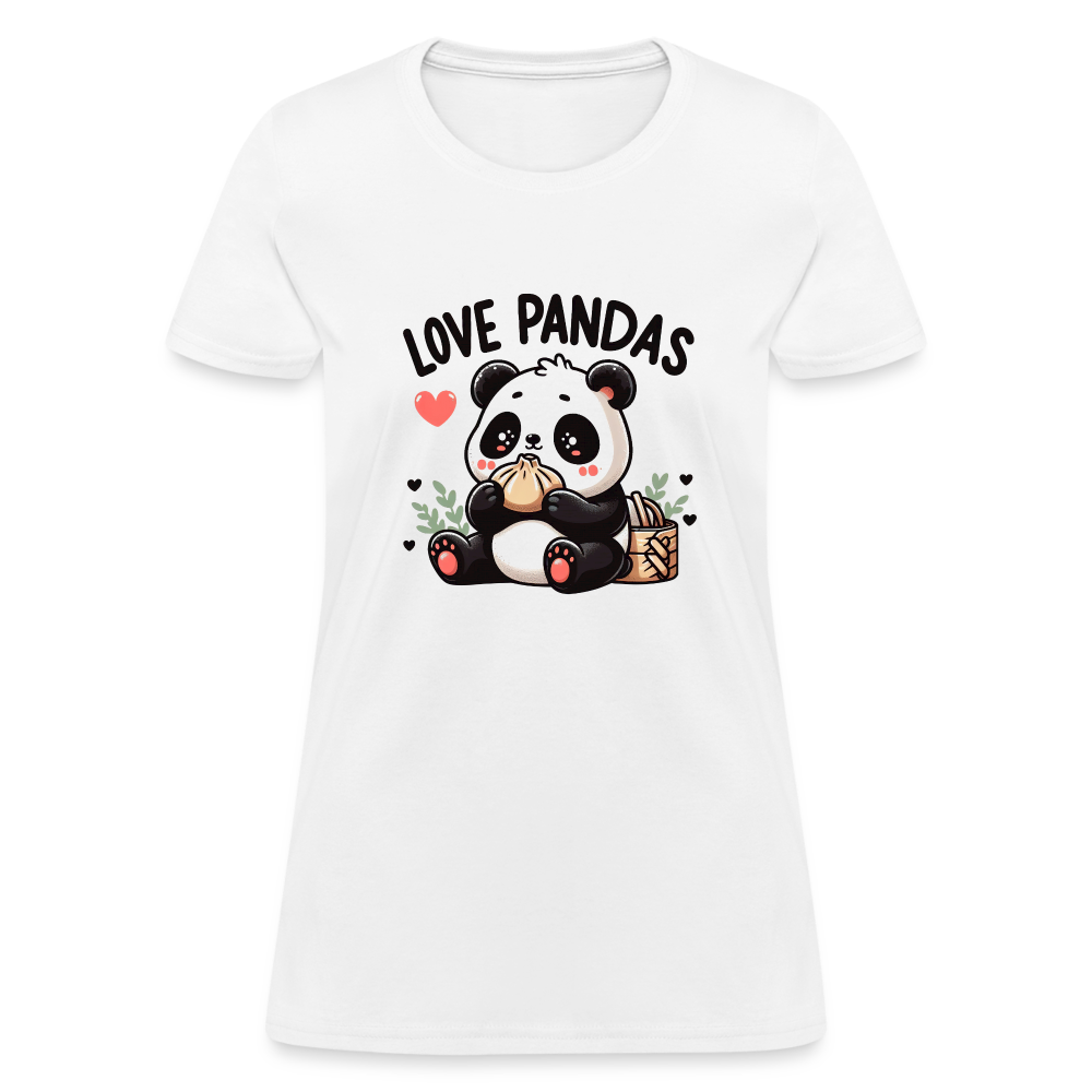 Love Pandas Women's Contoured T-Shirt - white