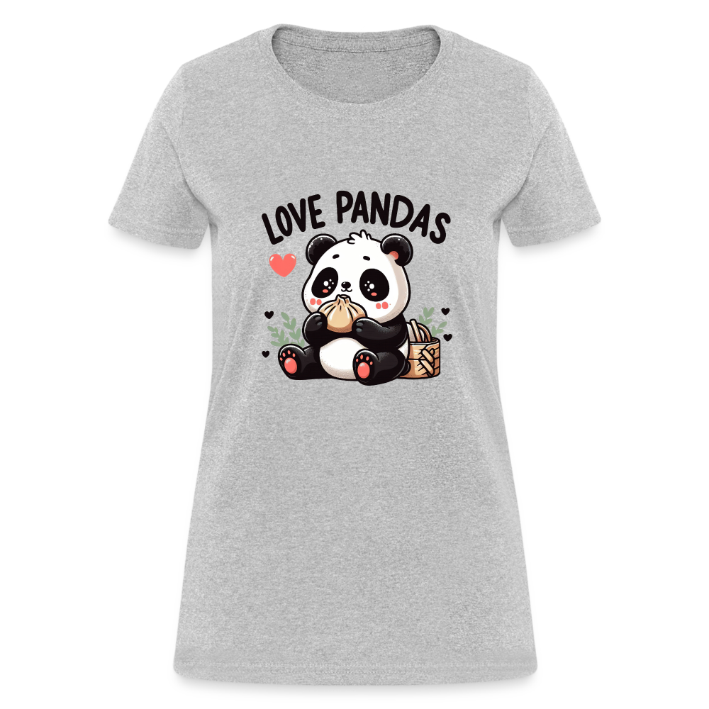 Love Pandas Women's Contoured T-Shirt - heather gray