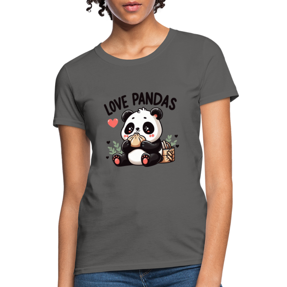 Love Pandas Women's Contoured T-Shirt - charcoal