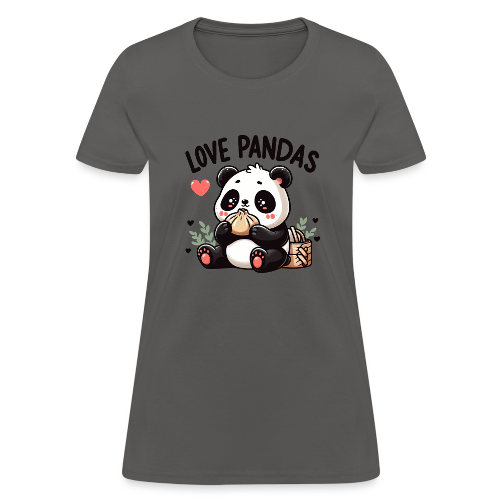 Love Pandas Women's Contoured T-Shirt - charcoal