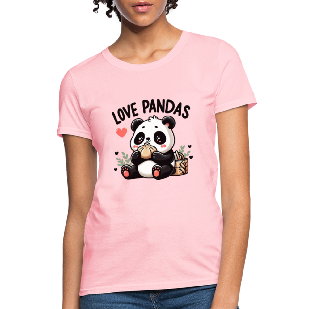 Love Pandas Women's Contoured T-Shirt - pink