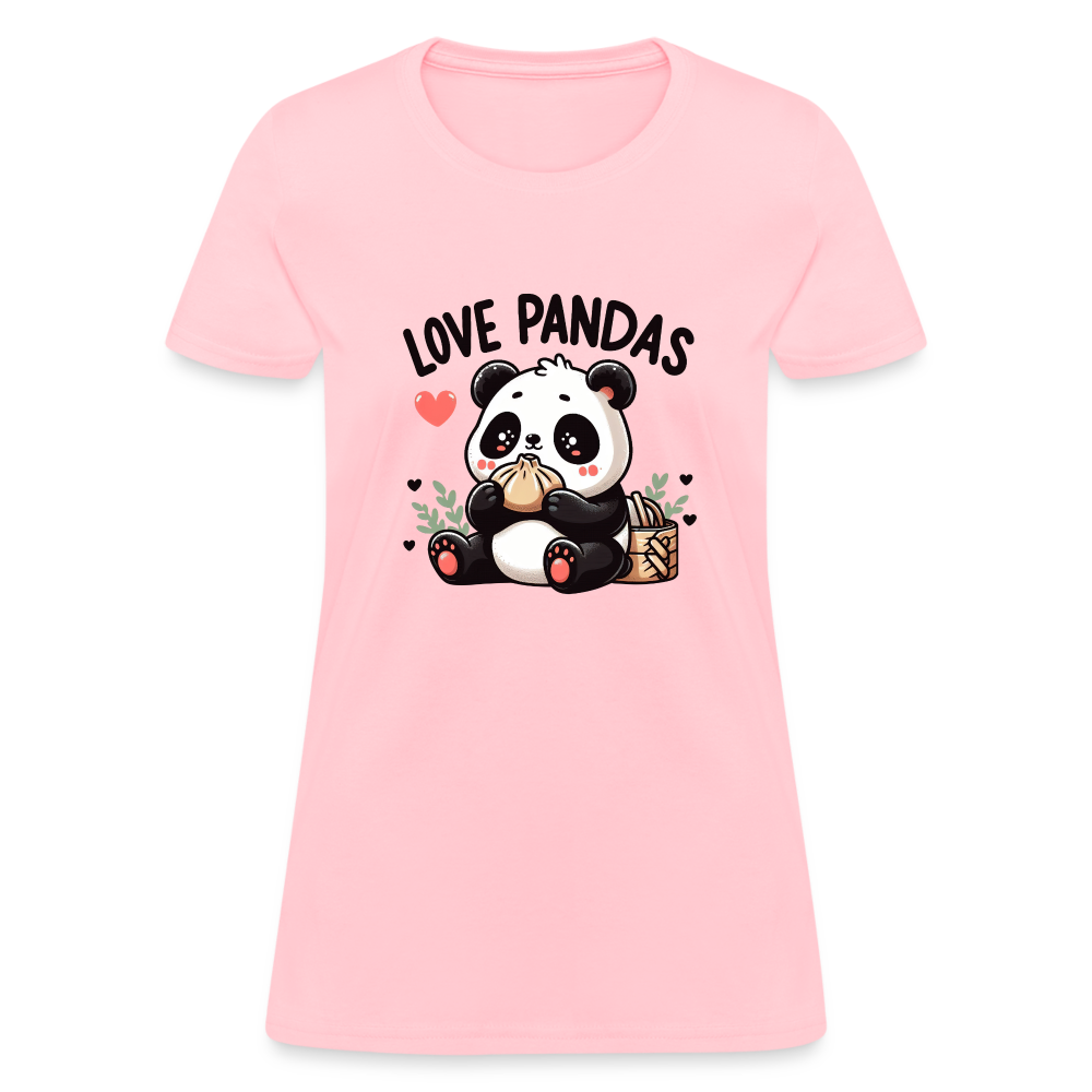 Love Pandas Women's Contoured T-Shirt - pink