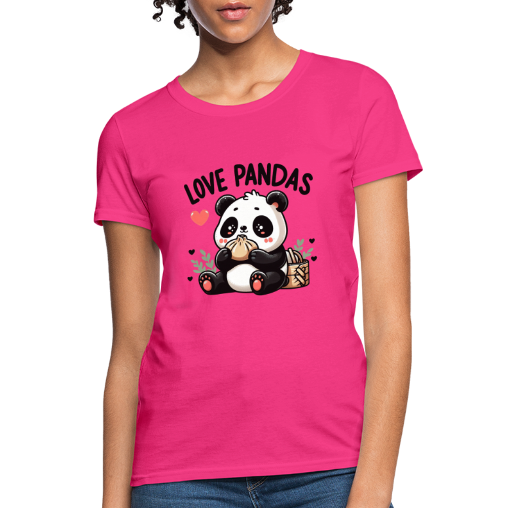 Love Pandas Women's Contoured T-Shirt - fuchsia