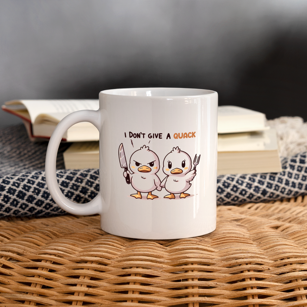 I Don't Give a Quack Coffee Mug (Ducks with Attitude) - white