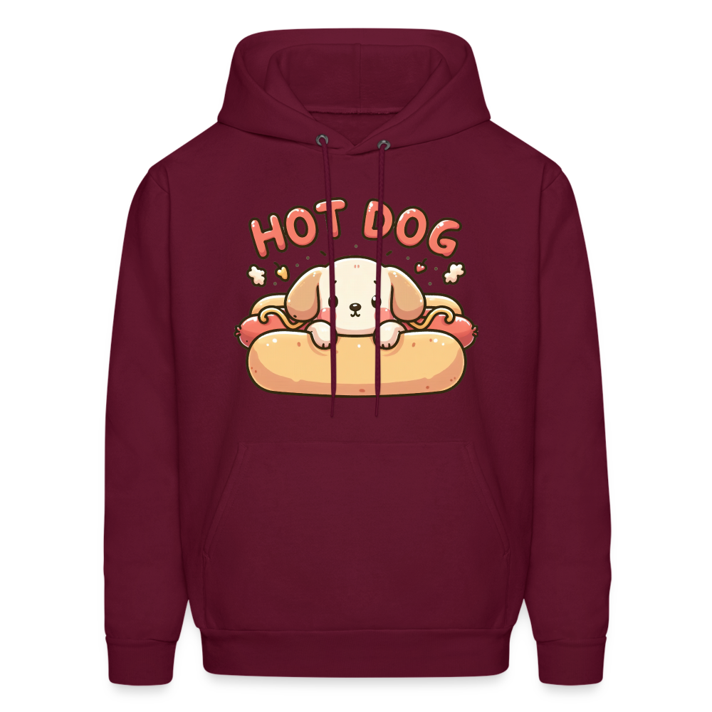 Hot Dog Hoodie(Puppy inside Hot Dog Bun) - burgundy