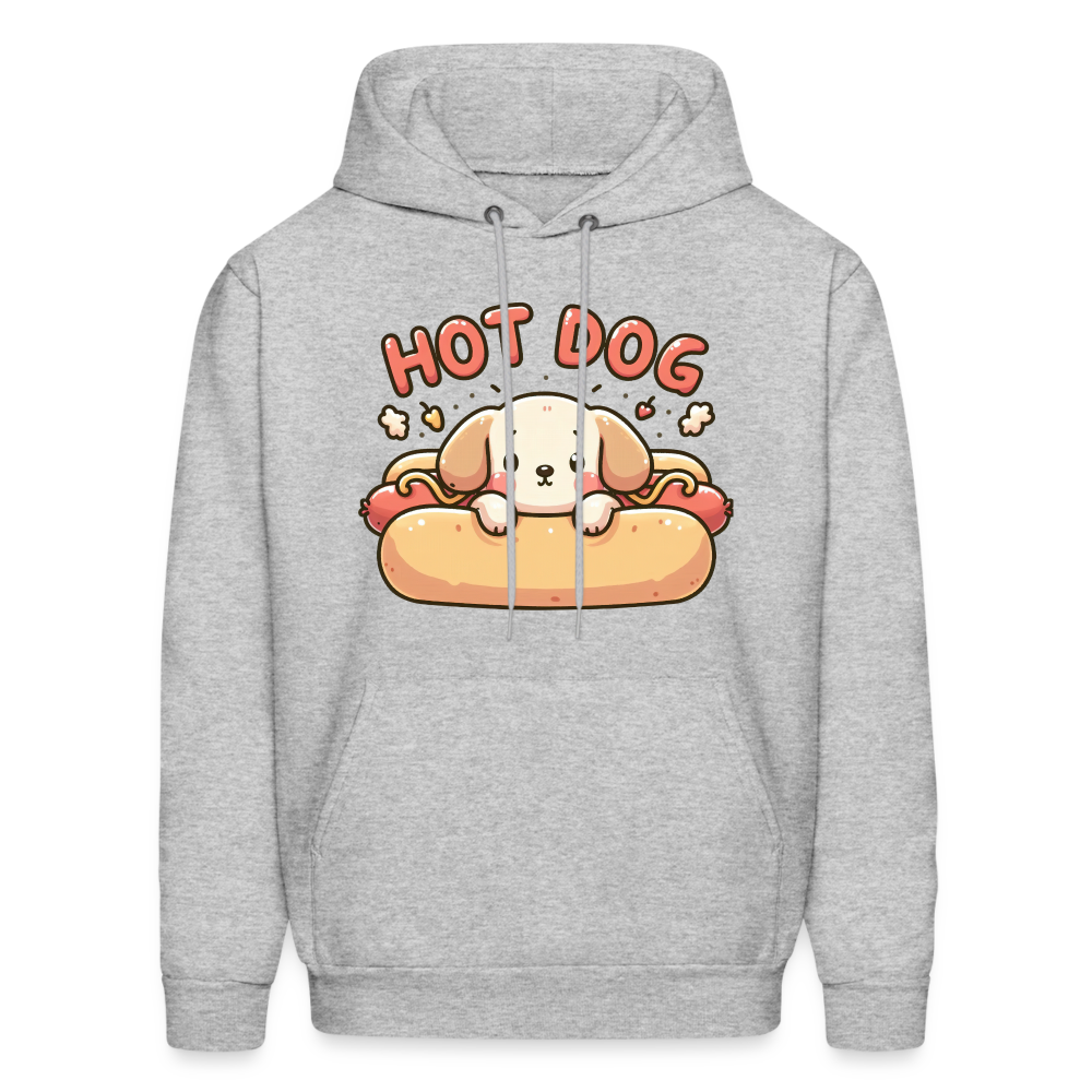 Hot Dog Hoodie(Puppy inside Hot Dog Bun) - heather gray