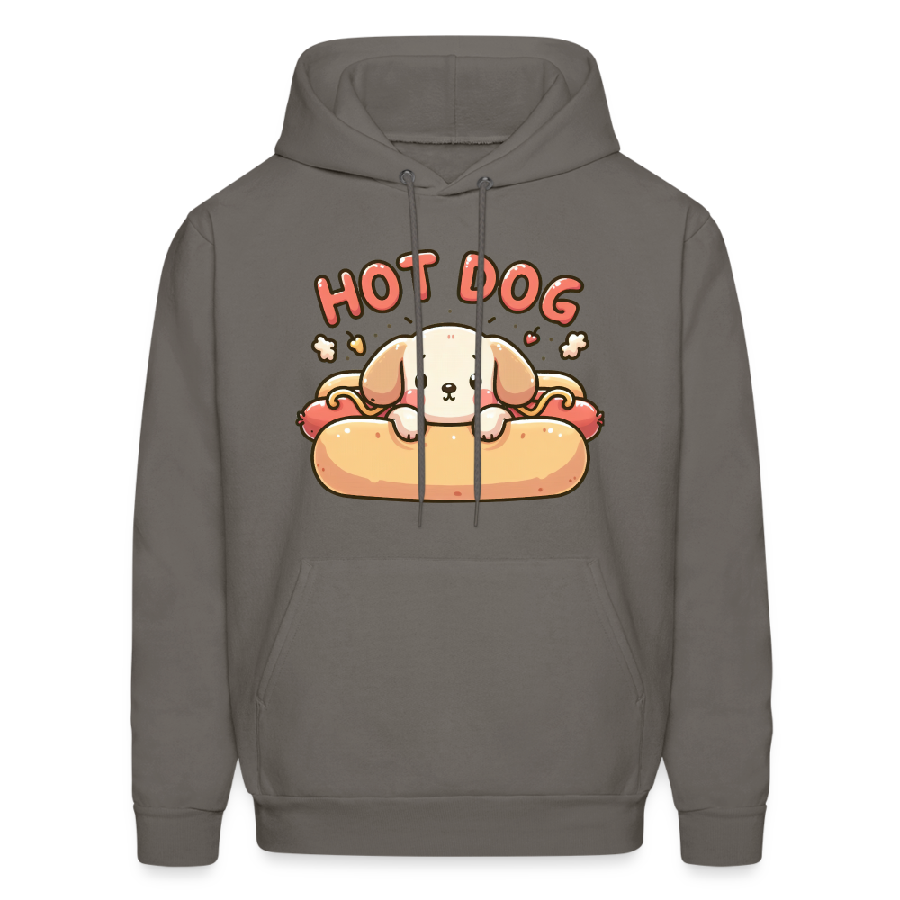 Hot Dog Hoodie(Puppy inside Hot Dog Bun) - asphalt gray